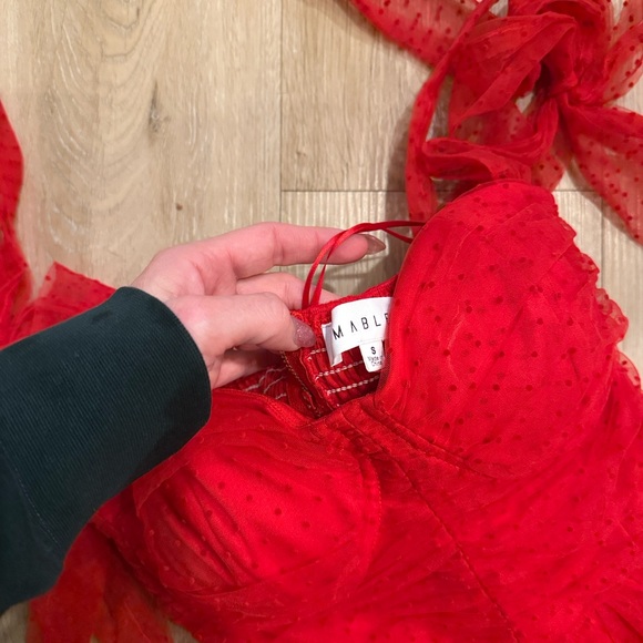 Anthropologie Mable Vibrant Red Strapless Maxi Dress - Picture 4 of 5